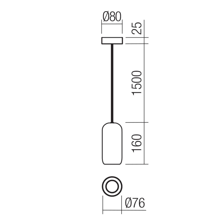 Redo 01-3474 - Hängeleuchte BOOM 1xGU10/10W/230V d 7,6 cm schwarz