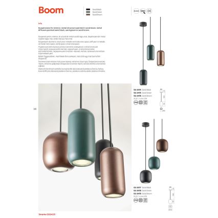 Redo 01-3480 - Hängeleuchte BOOM 3xGU10/10W/230V d 33 cm schwarz/grün/braun