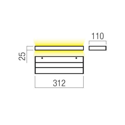 Redo 01-3553 - LED-Wandleuchte SEED LED/15W/230V schwarz