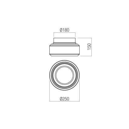 Redo 01-3588 - LED-Deckenleuchte SOLERA LED/18W/230V d 25 cm CRI 93 3000/4000K grau