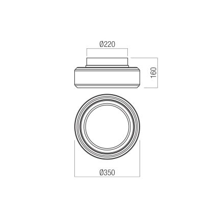 Redo 01-3589 - LED-Deckenleuchte SOLERA LED/24W/230V d 35 cm CRI 93 3000/4000K grau