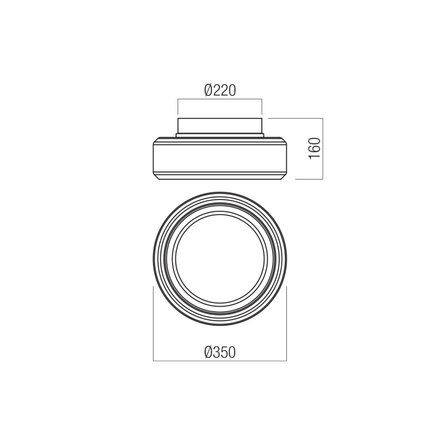 Redo 01-3589 - LED-Deckenleuchte SOLERA LED/24W/230V d 35 cm CRI 93 3000/4000K grau