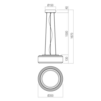 Redo 01-3591 - LED-Hängeleuchte SOLERA LED/24W/230V d 35 cm CRI 93 3000/4000K grau