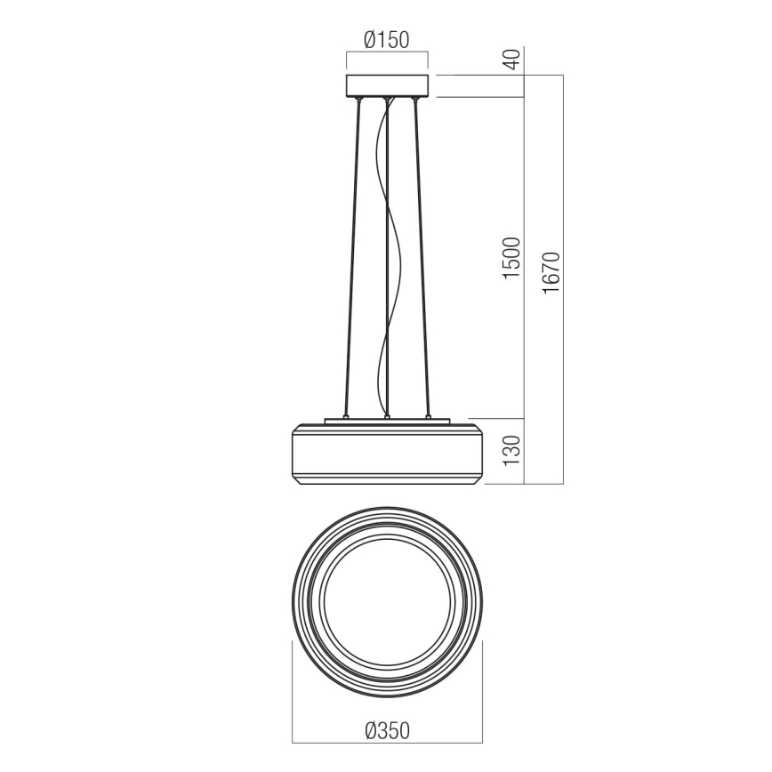 Redo 01-3591 - LED-Hängeleuchte SOLERA LED/24W/230V d 35 cm CRI 93 3000/4000K grau