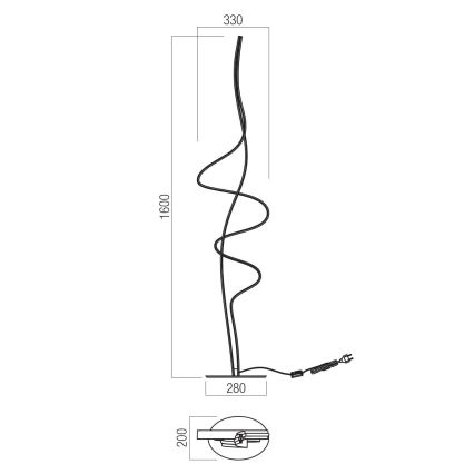 Redo 01-3626 - Dimmbare LED-Stehleuchte IMPULS LED/36W/230V schwarz