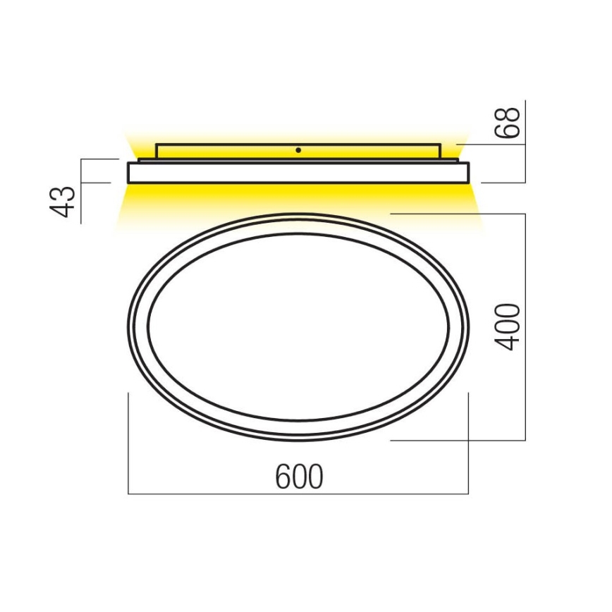 Redo 01-3806 - dimmbare LED-Deckenleuchte NOBU LED/60W/230V 3000/4000K CRI 90 weiß