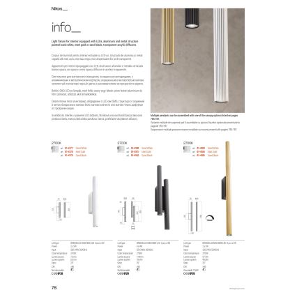 Redo 01-3860 - LED-Pendelleuchte NIKOS LED/8W/230V CRI 90 Ø 6 cm goldfarben