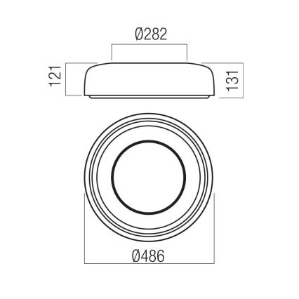 Redo 01-3940 - LED-Deckenleuchte DIP-LED/30W/230V 2700/3000/4000/5000/6500K CRI 90 Ø 48,6 cm weiß