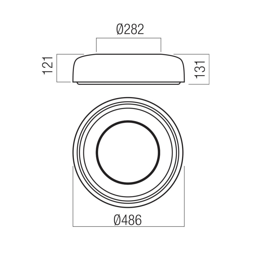 Redo 01-3940 - LED-Deckenleuchte DIP-LED/30W/230V 2700/3000/4000/5000/6500K CRI 90 Ø 48,6 cm weiß