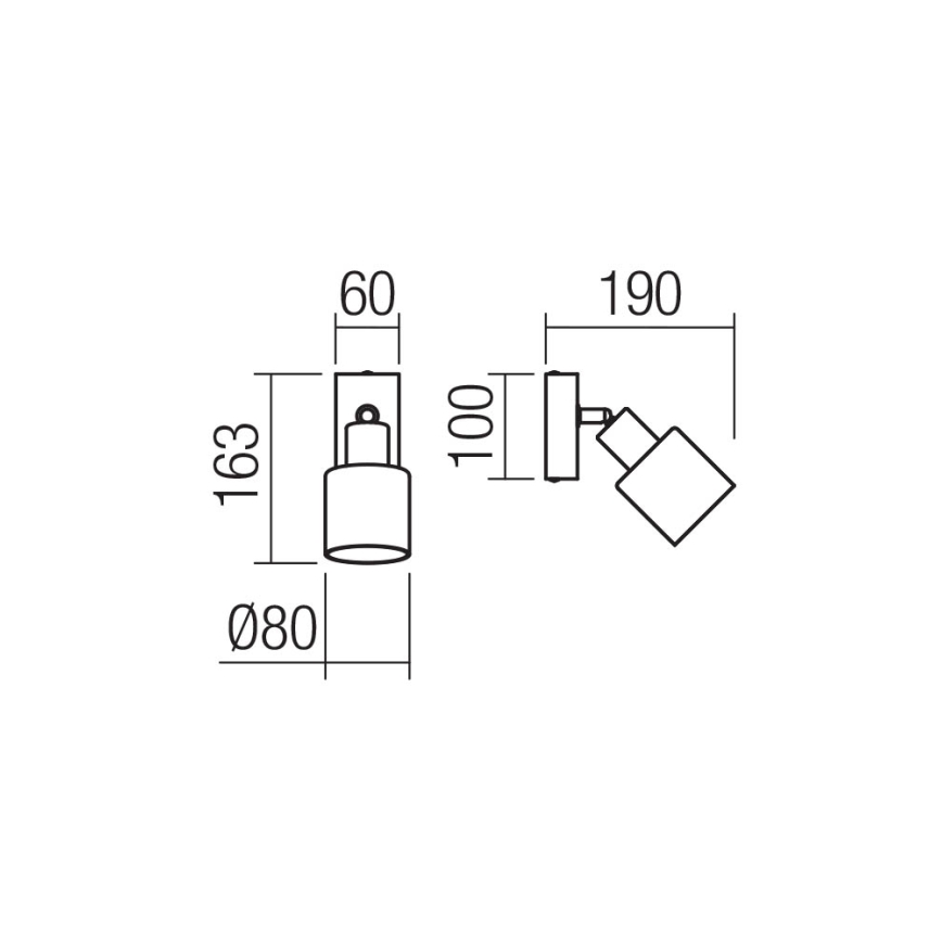 Redo 01-3984 - Wandstrahler ROTIS 1xE14/15W/230V