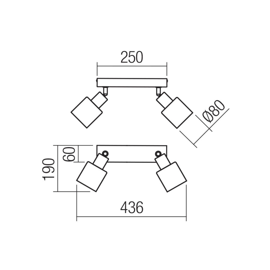 Redo 01-3985 - Strahler ROTIS 2xE14/15W/230V