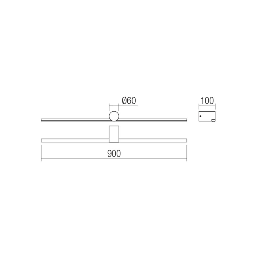 Redo 01-4034 - LED-Spiegelbeleuchtung für Badezimmer ROW LED/18W/230V 90 cm IP44 weiß