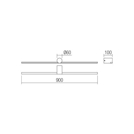 Redo 01-4036 - LED-Spiegelbeleuchtung für Badezimmer ROW LED/18W/230V 90 cm IP44 schwarz
