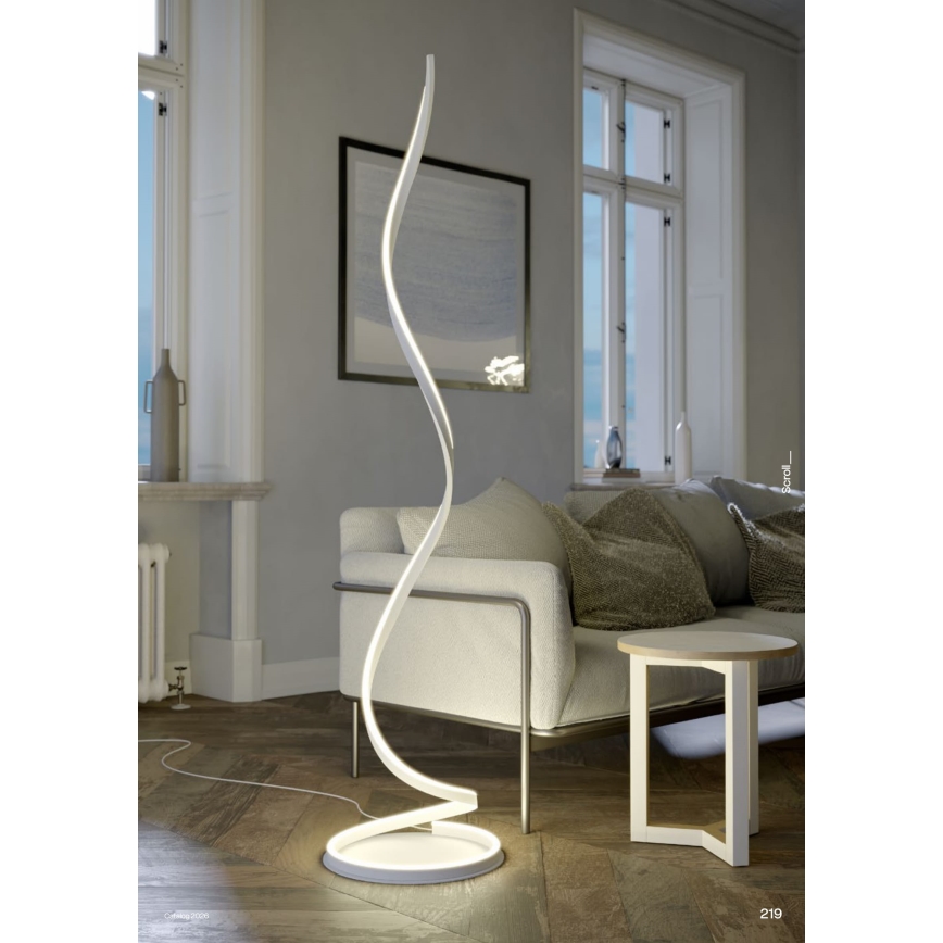 Redo 01-4281 - Dimmbare LED-Stehleuchte SCROLL LED/30W/230V 3000K/4000K/6000K CRI 90 weiß