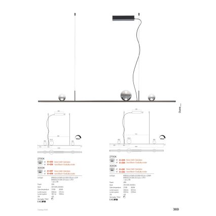 Redo 01-4302 - Dimmbare LED-Pendelleuchte mit Seilaufhängung DUNE LED/48W/230V 3000K CRI 90 schwarz/rauchfarben