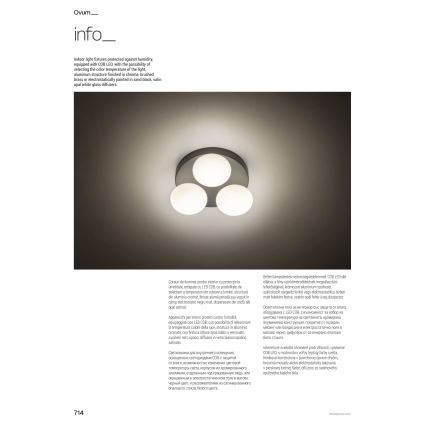 Redo 01-4308 - LED Badezimmer-Deckenleuchte OVUM 3xLED/5W/230V 3000/4000K CRI 90 Ø 24 cm IP44 weiß/schwarz