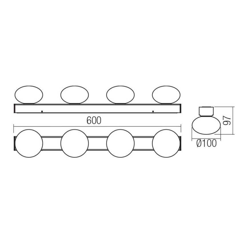 Redo 01-4311 - LED-Deckenleuchte für Badezimmer OVUM 4xLED/5W/230V 3000/4000K CRI 90 IP44 weiß/schwarz