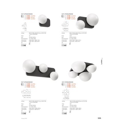 Redo 01-4330 - LED-Wandleuchte LUMIEN 3xLED/18W/230V 2700/3000K CRI 90 weiß/schwarz