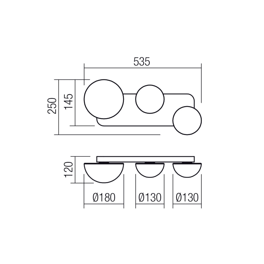 Redo 01-4330 - LED-Wandleuchte LUMIEN 3xLED/18W/230V 2700/3000K CRI 90 weiß/schwarz