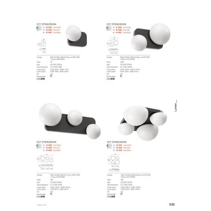 Redo 01-4332 - LED-Deckenleuchte LUMIEN 4xLED/26W/230V 2700/3000K CRI 90 weiß/gold