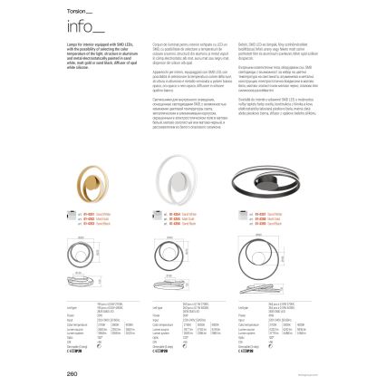 Redo 01-4354 - Dimmbare LED-Wandleuchte TORSION LED/30W/230V 2700/3000/4000K CRI 90 Weiß