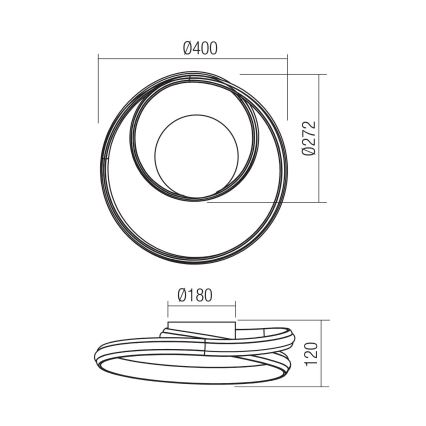 Redo 01-4355 - Dimmbare LED-Wandleuchte TORSION LED/30W/230V 2700/3000/4000K CRI 90 goldfarben