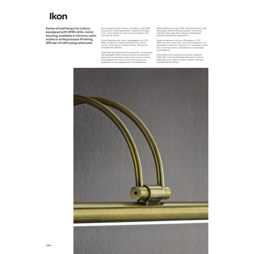 Redo 01-458 - LED-Bilderleuchte IKON LED/18W/230V 70 cm glänzendes Chrom