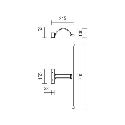 Redo 01-458 - LED-Bilderleuchte IKON LED/18W/230V 70 cm glänzendes Chrom