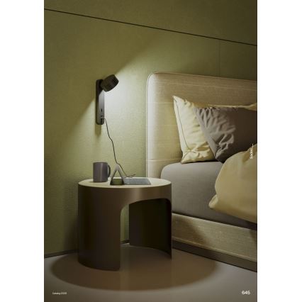 Redo 01-4643 - LED-Wandleuchte SADES LED/6W/230V CRI 90 USB schwarz