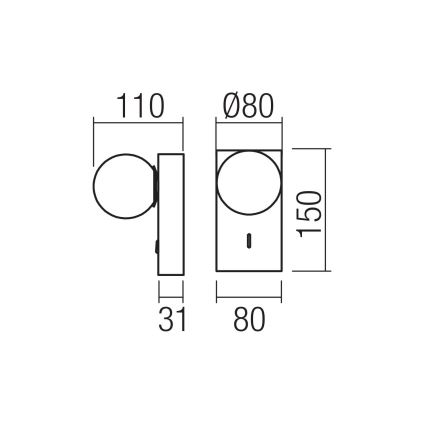 Redo 01-4657 - LED-Wandleuchte NORMA LED/5W/230V CRI 90 USB weiß/gold