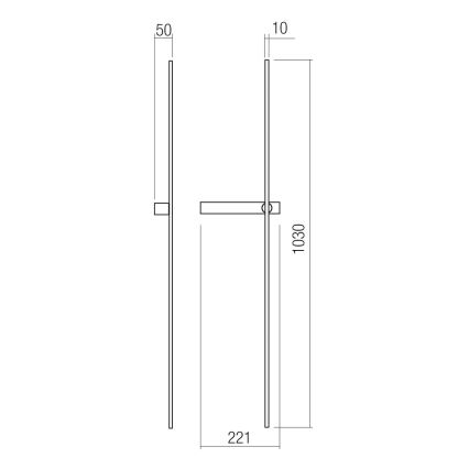 Redo 01-4675 - LED-Wandleuchte TANGENT LED/9W/230V 2700/2850/3000K 73 cm CRI 90 schwarz