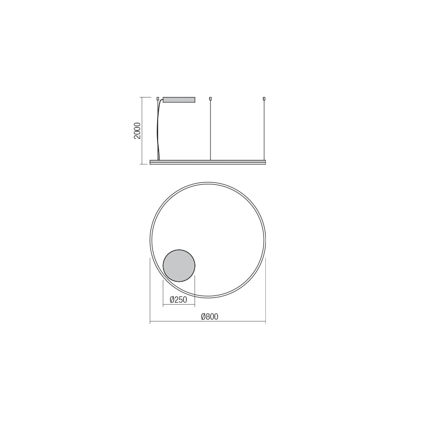 Redo 01-4877 - dimmbare LED-Pendelleuchte an Kabel ORBIT LED/55W/230V 2700/3000K Bronze