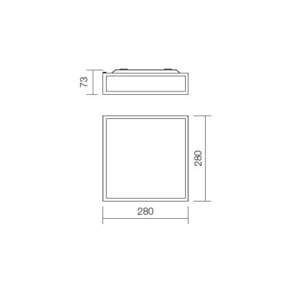 Redo 01-705 - Deckenleuchte für Badezimmer EGO 2xE27/60W/230V 28x28 cm IP44