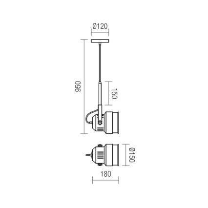 Redo 01-787 - Hängeleuchte STUDIO 1xE27/42W/230V