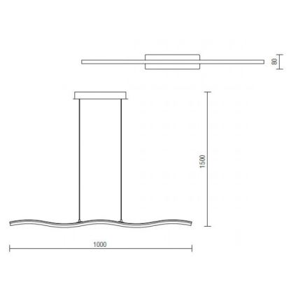 Redo 01-893 - LED-Pendelleuchte an Stahlseil PULSE LED/23,1W/230V mattchrom