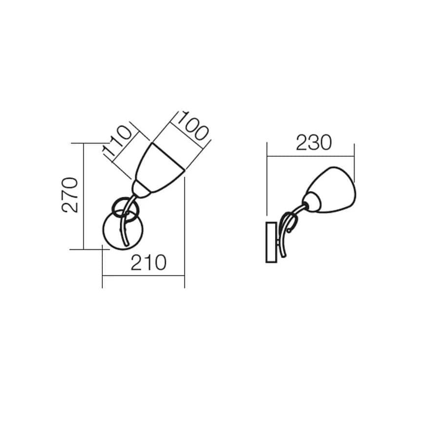 Redo 02-649 - Wandlampe NOELLA 1xE14/28W/230V Messing