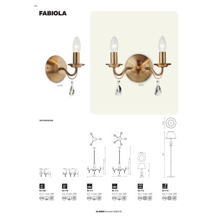 Redo 02-710 - Wandlampe FABIOLA 2xE14/28W/230V