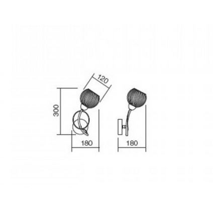 Redo 02-793 - Wandlampe ANNE 1xE14/28W/230V