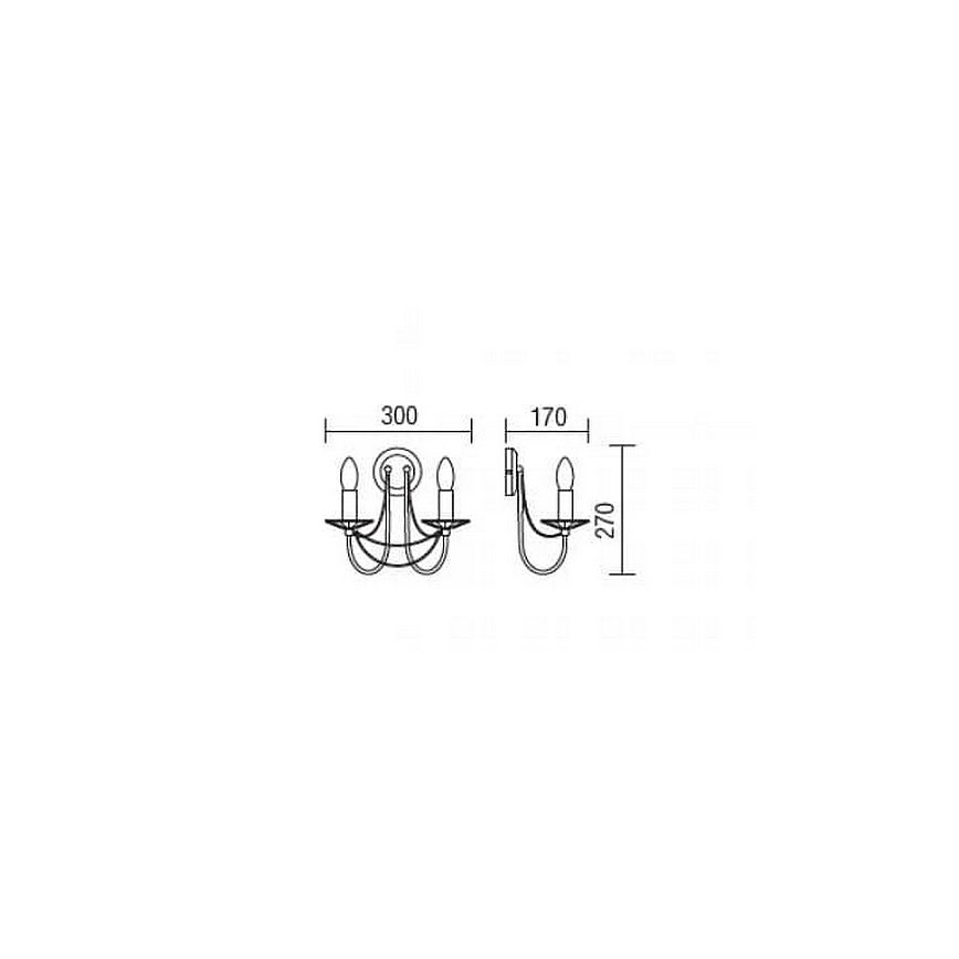 Redo 02-859 - Wandlampe ARIEL 2xE14/28W/230V kupfern