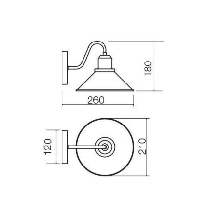 Redo 02-934 - Wandbeleuchtung VERNER 1xE27/42W/230V