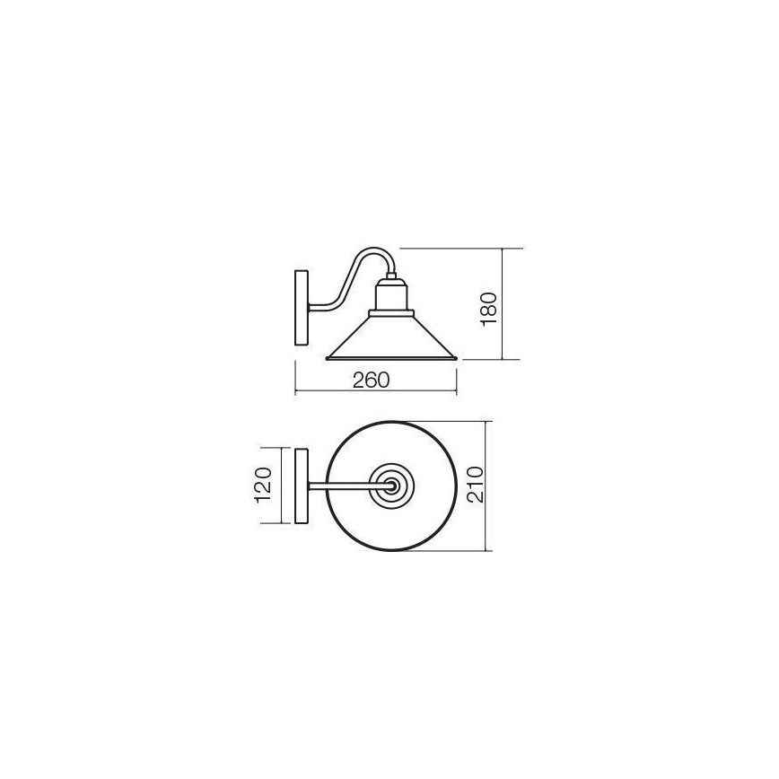 Redo 02-934 - Wandbeleuchtung VERNER 1xE27/42W/230V