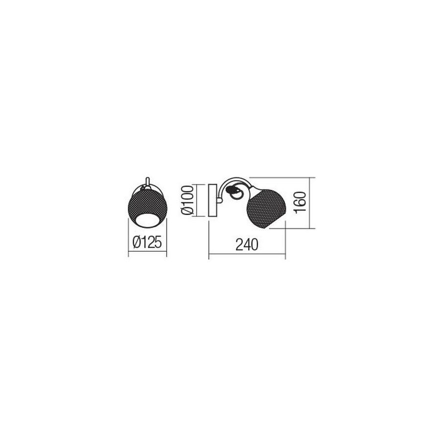 Redo 02-969 - Wandleuchte ASPERA 1xE14/28W/230V schwarz