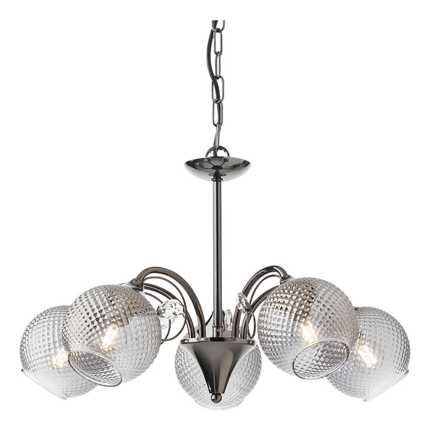Redo 02-973 - Kronleuchter an Kette ASPERA 5xE14/28W/230V schwarz