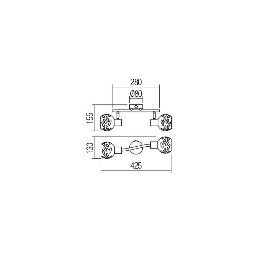 Redo 04-517 - Wandleuchte TORN 2xE14/28W/230V