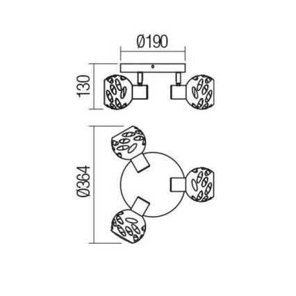 Redo 04-518 - Einbauleuchte TORN 3xE14/28W/230V