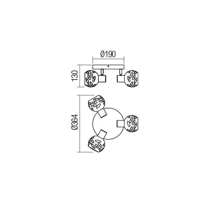 Redo 04-518 - Einbauleuchte TORN 3xE14/28W/230V