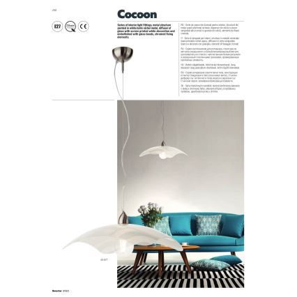 Redo 05-877 - Pendelleuchte COCOON an Kabel 1xE27/42W/230V cremefarben