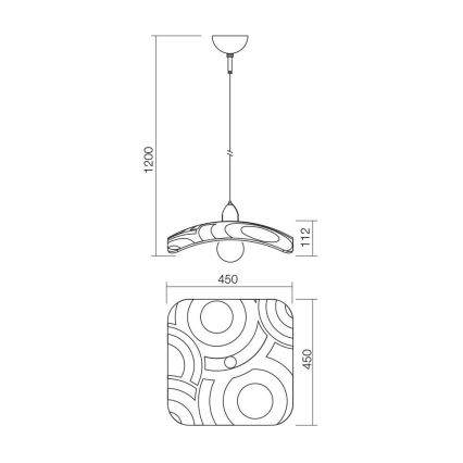 Redo 05-877 - Pendelleuchte COCOON an Kabel 1xE27/42W/230V cremefarben