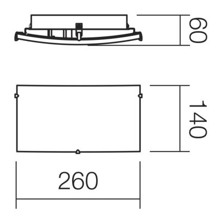Redo 05-903 - Deckenleuchte ISIDE 1xE27/42W/230V klar