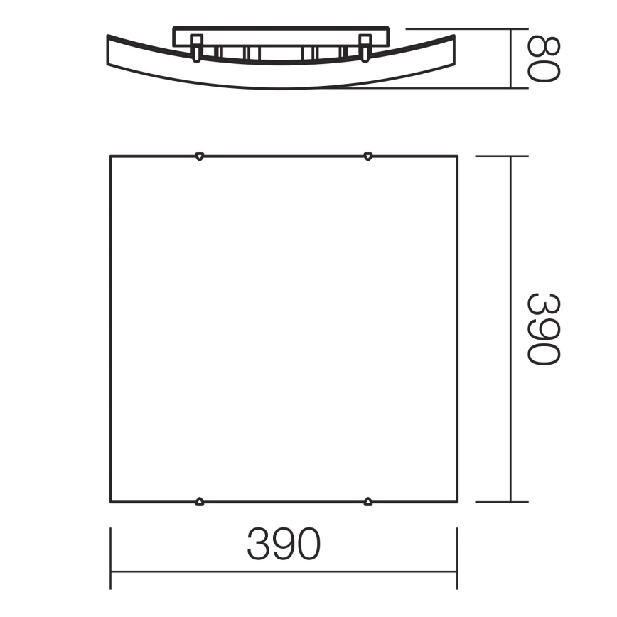 Redo 05-905 - Deckenleuchte ISIDE 2xE27/42W/230V 39x39 cm klar
